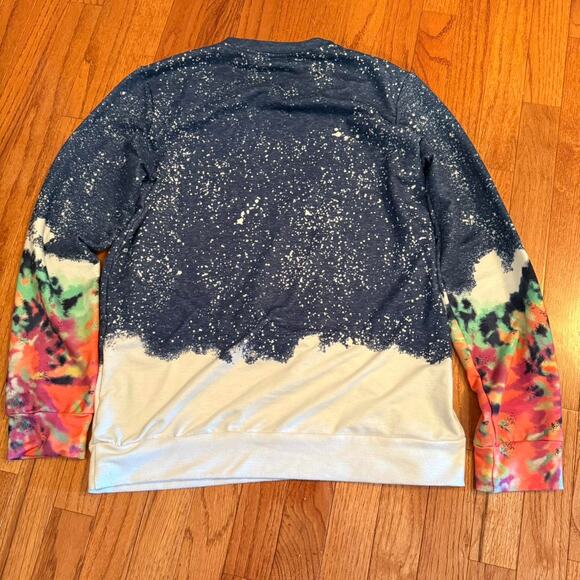 Bleached “Spooky Vibes” Tie-Dye Sleeve Sweatshirt -Medium - Picture 4 of 5